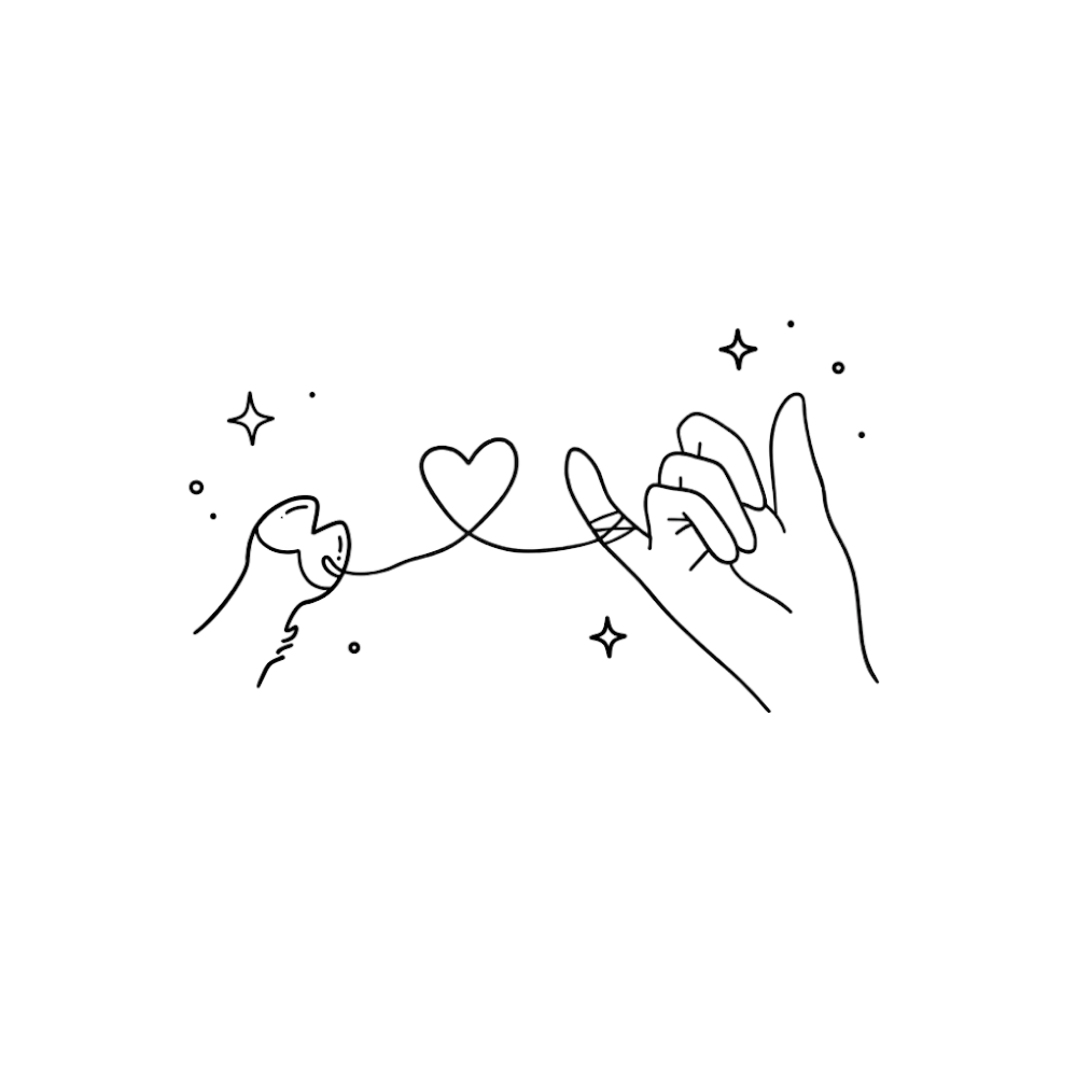 静けさを大切にするための線画イラスト